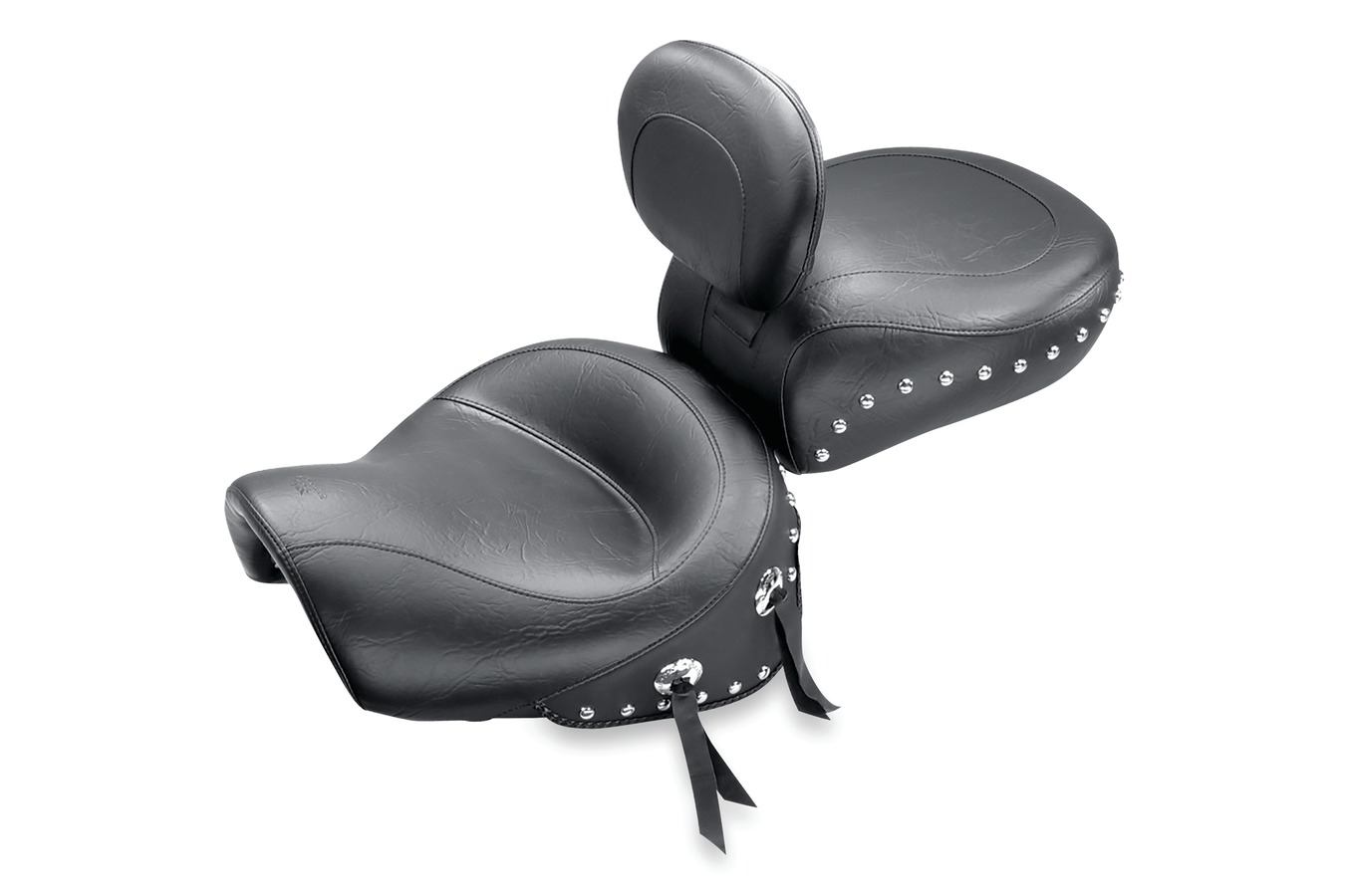 Standard Touring Two-Piece Seat with Driver Backrest for Kawasaki Vulcan 1500 Classic FI 2000-