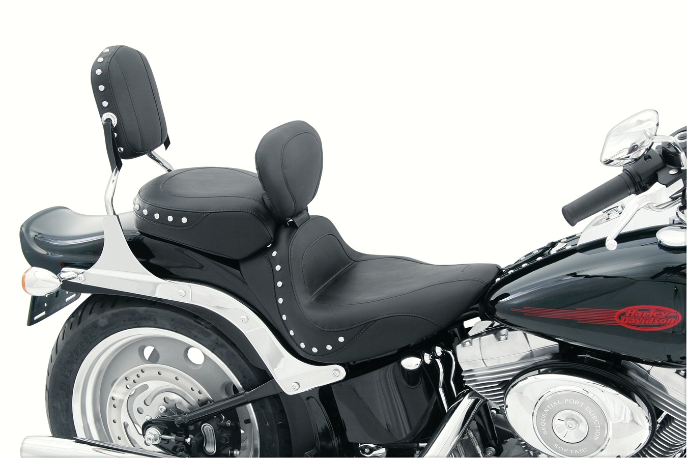 Sport Touring Solo Seat with Driver Backrest for Harley-Davidson Softail Wide Tire 2006-