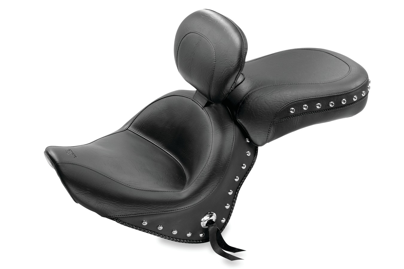 Wide Touring Two-Piece Seat with Driver Backrest for Yamaha V-Star 650 Classic 1998-