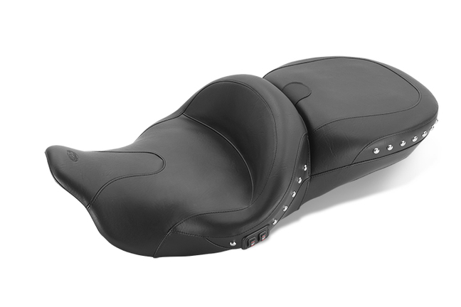 Super Touring Summit One-Piece Seat with Heat for Harley-Davidson Electra Glide Standard, Road Glide, Road King & Street Glide 2008-
