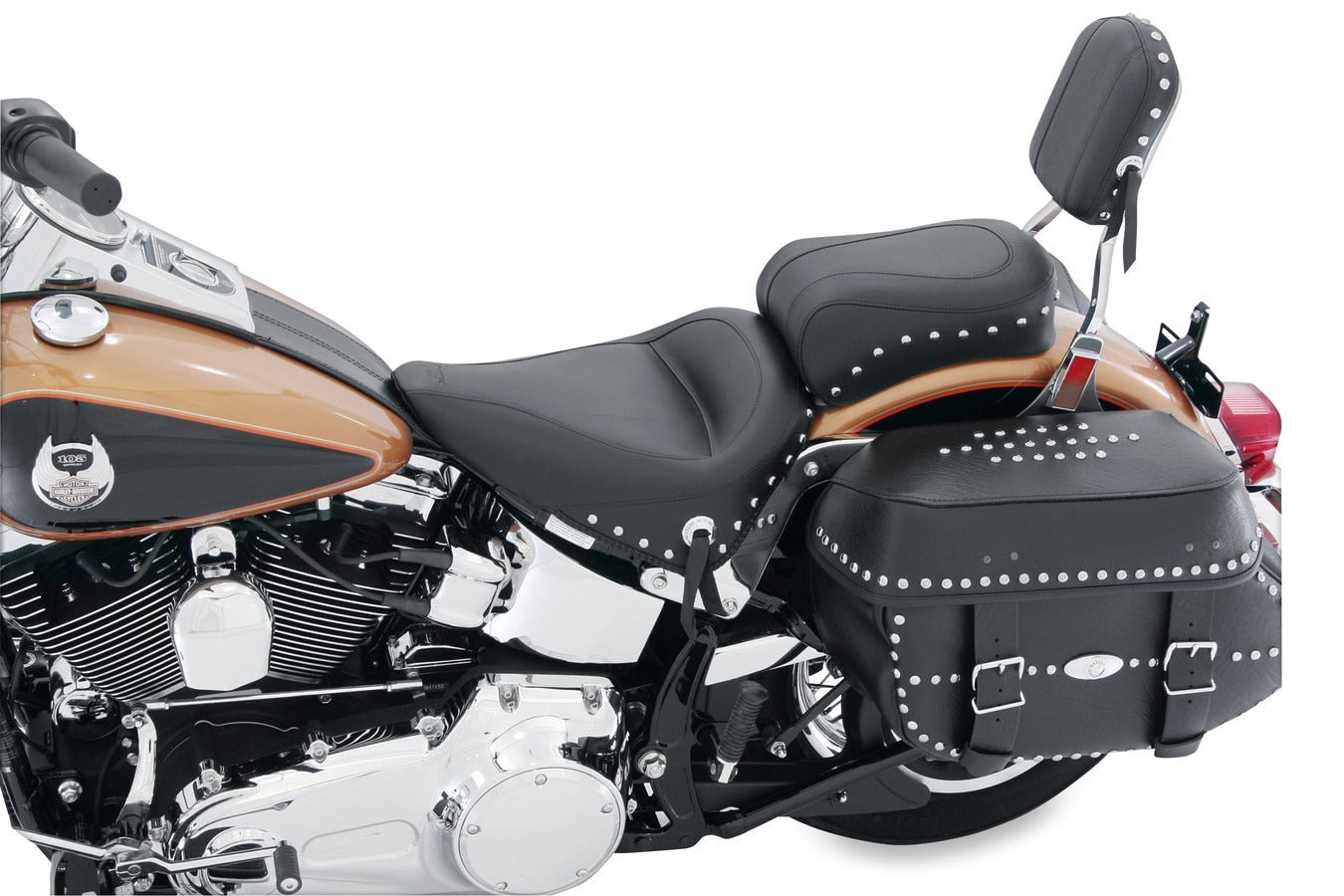 Touring Passenger Motorcycle Seat for Harley-Davidson Softail, Heritage Classic 2007-2017, Deluxe (without standard rack) 2005-2017, Heritage Springer 2000-2003, Springer Classic 2005-2007