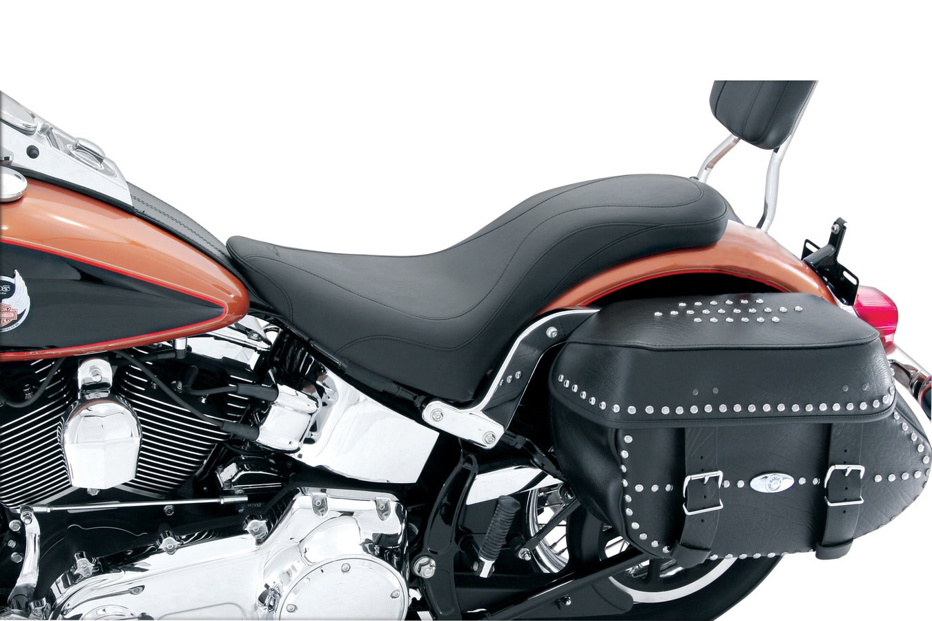 DayTripper™ One-Piece, 2-Up Motorcycle Seat for Harley-Davidson Softail, Heritage Classic 2007-2017, Deluxe (without standard rack) 2005-2017, Heritage Springer 2000-2003, Springer Classic 2005-2007
