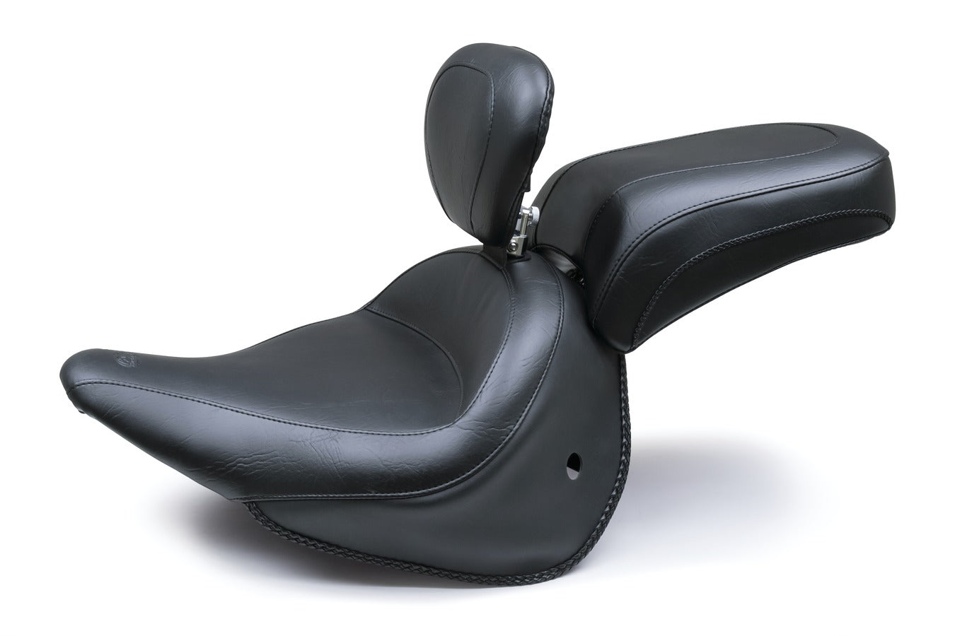 Wide Touring Solo Motorcycle Seat for Harley-Davidson Deluxe 2005-2017 (With Standard Rack)