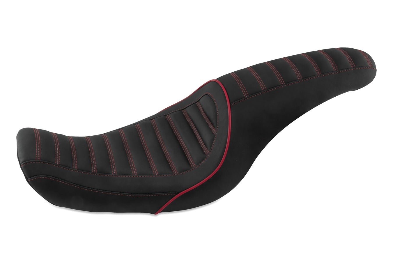 Revere Journey Stripe One-Piece, 2-Up Motorcycle Seat for Harley-Davidson Dyna 2006-2017