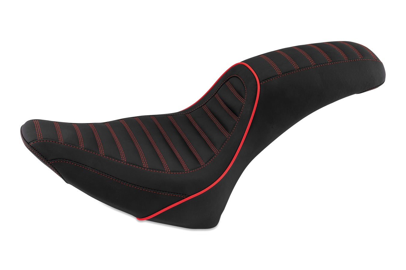 Revere Journey Stripe One-Piece, 2-Up Motorcycle Seat for Harley-Davidson Softail 2000-2017