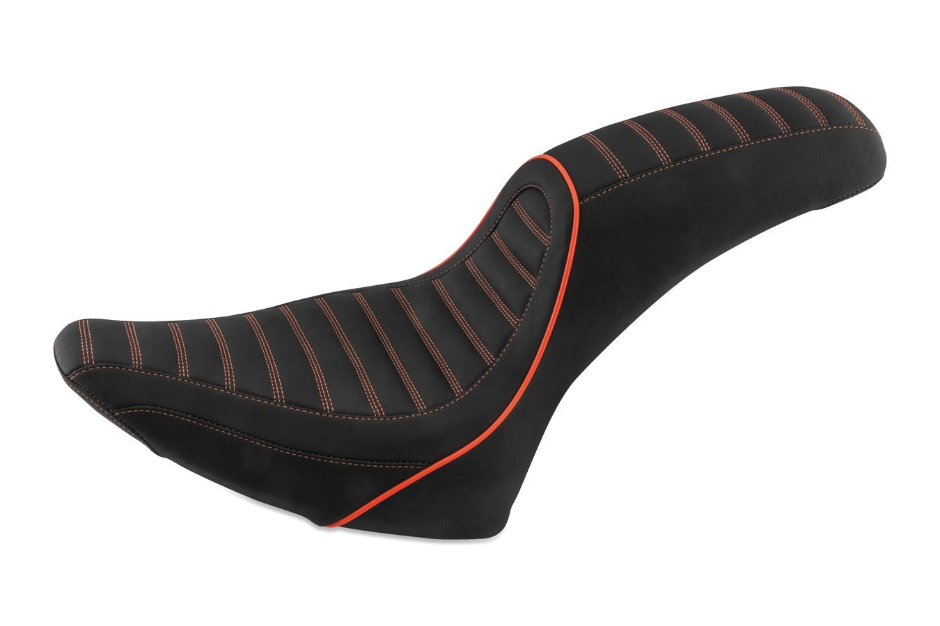 Revere Journey Stripe One-Piece, 2-Up Motorcycle Seat for Harley-Davidson Softail 2000-2017