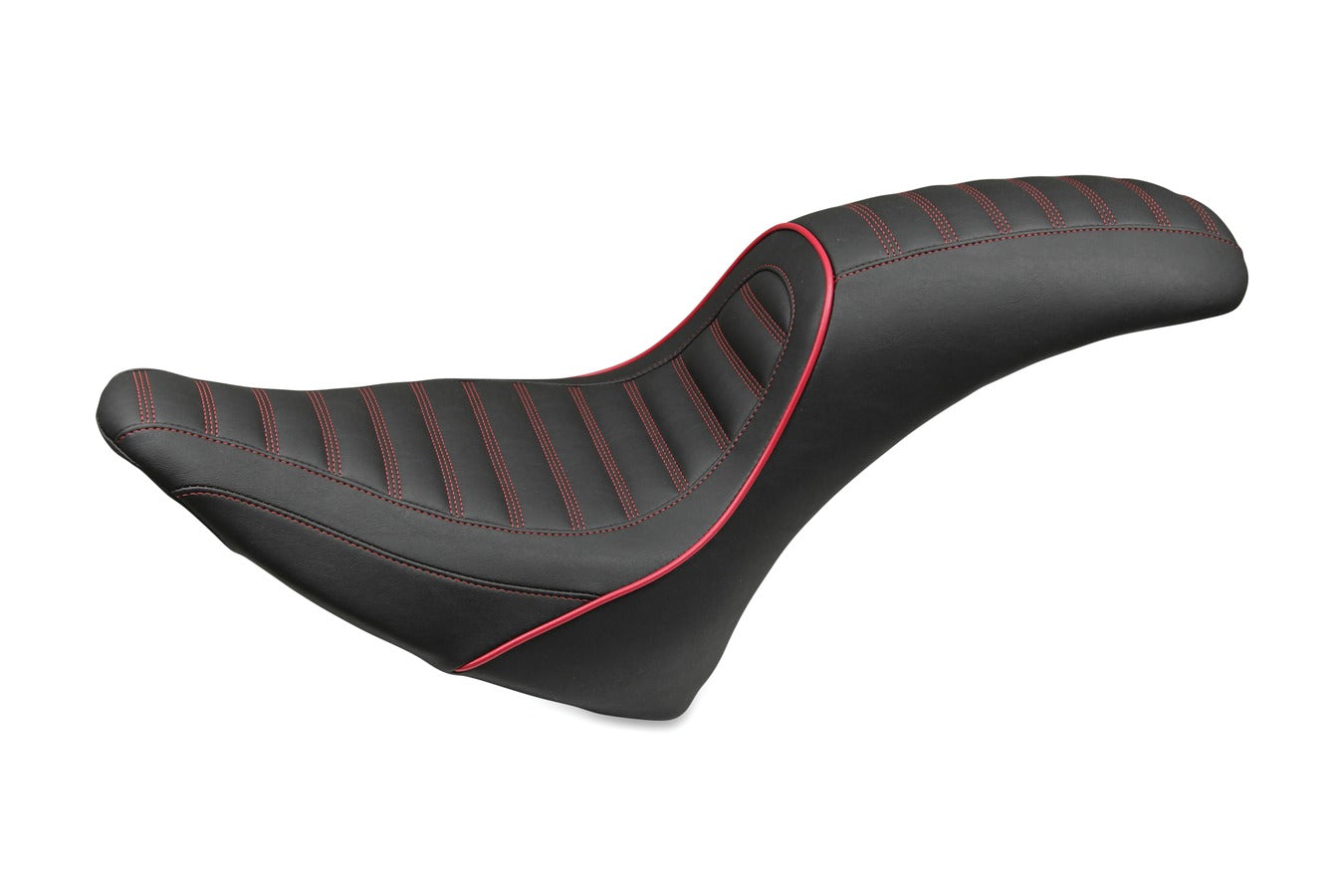 Revere Journey Stripe One-Piece, 2-Up Motorcycle Seat for Harley-Davidson Softail 2000-2017