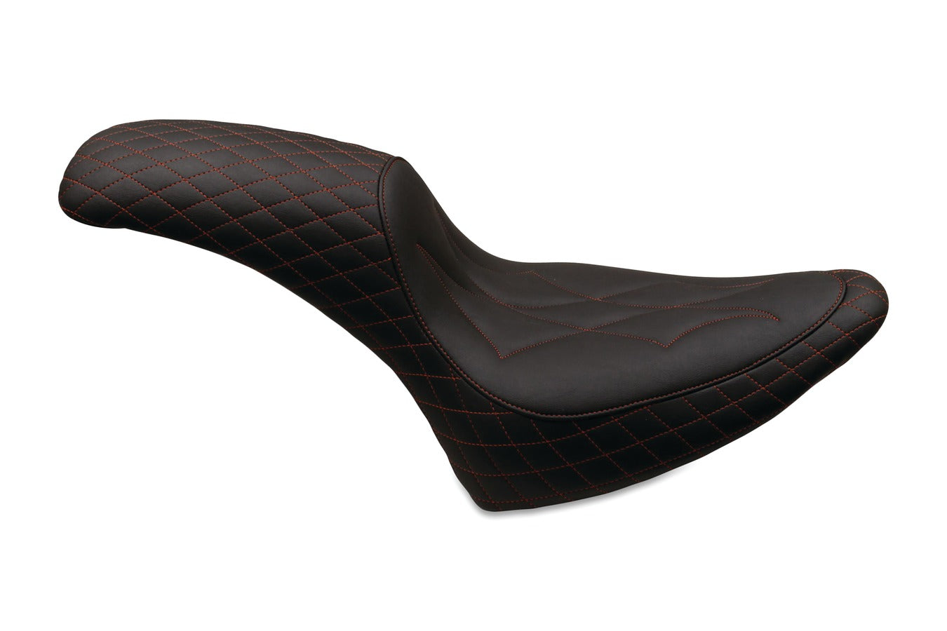 Revere Journey Diamond One-Piece, 2-Up Motorcycle Seat for Harley-Davidson Standard Rear Tire Softail 2000-2017
