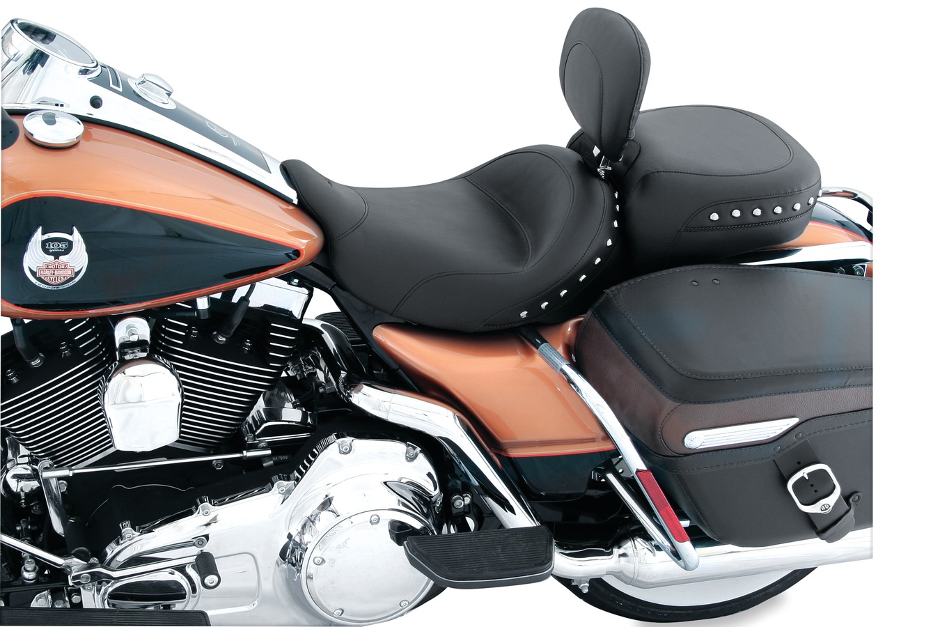 Standard Touring Solo Seat with Driver Backrest for Harley-Davidson Electra Glide Standard, Road Glide, Road King & Street Glide 2008-