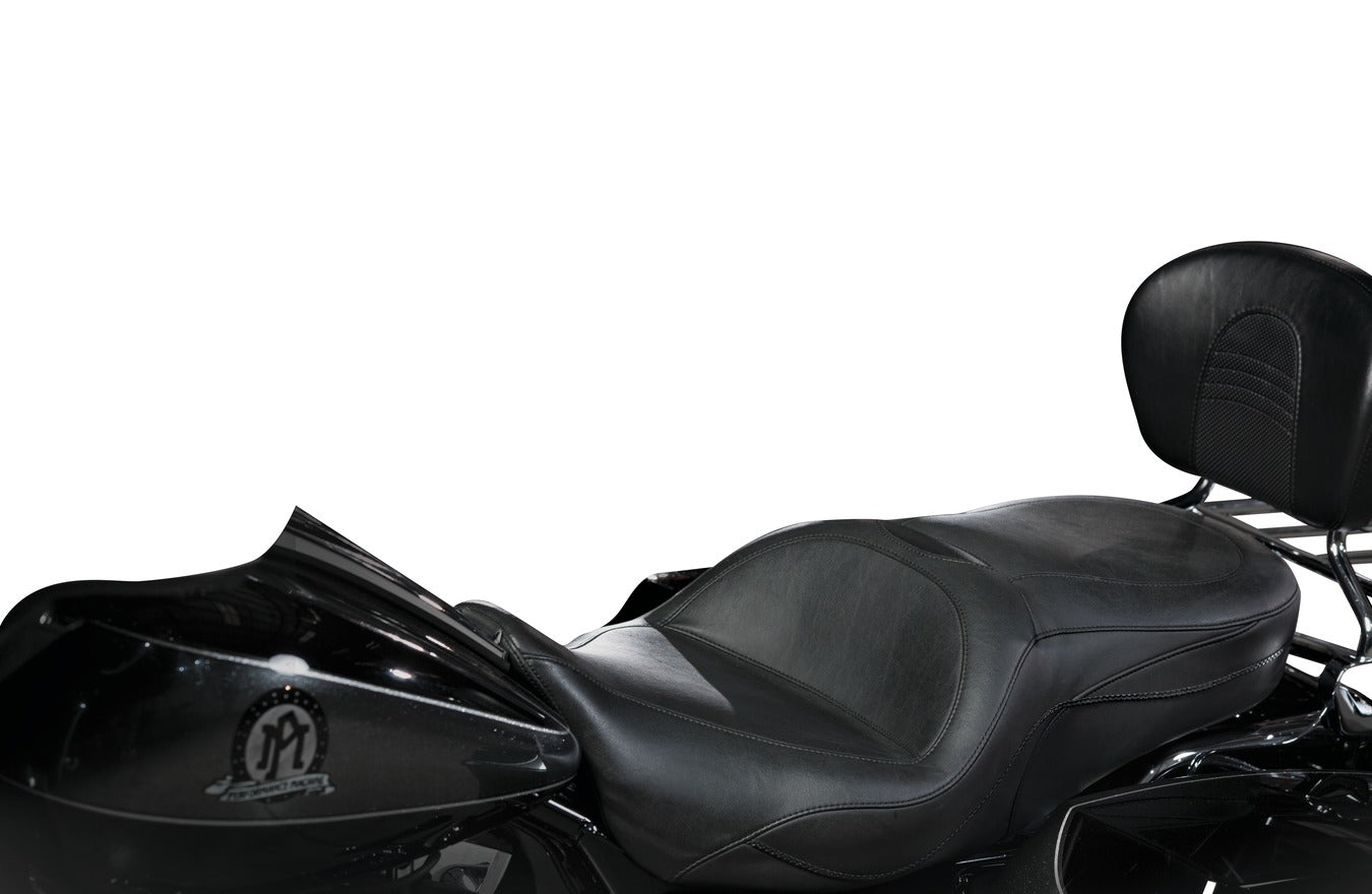 Sport Touring One-Piece, 2-Up Motorcycle Seat for Harley-Davidson Road King 1997-2007, Street Glide 2006-2007 & Screamin Eagle 2000-2001 & 2004-2005