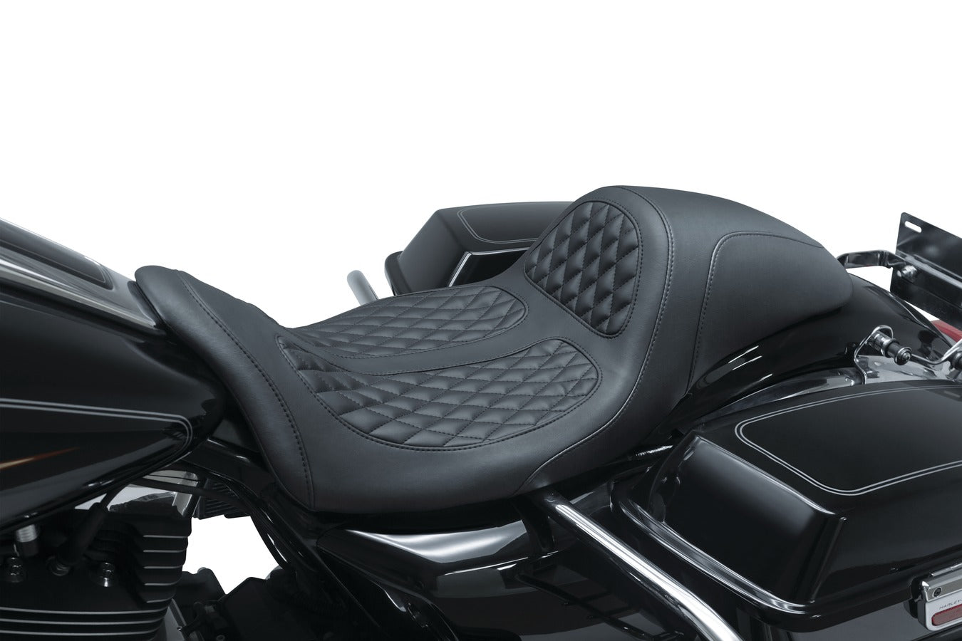 Signature Series Hightail Fastback™ One-Piece, 2-Up Motorcycle Seat by Dave Perewitz for Harley-Davidson FL Touring 2008-2024*