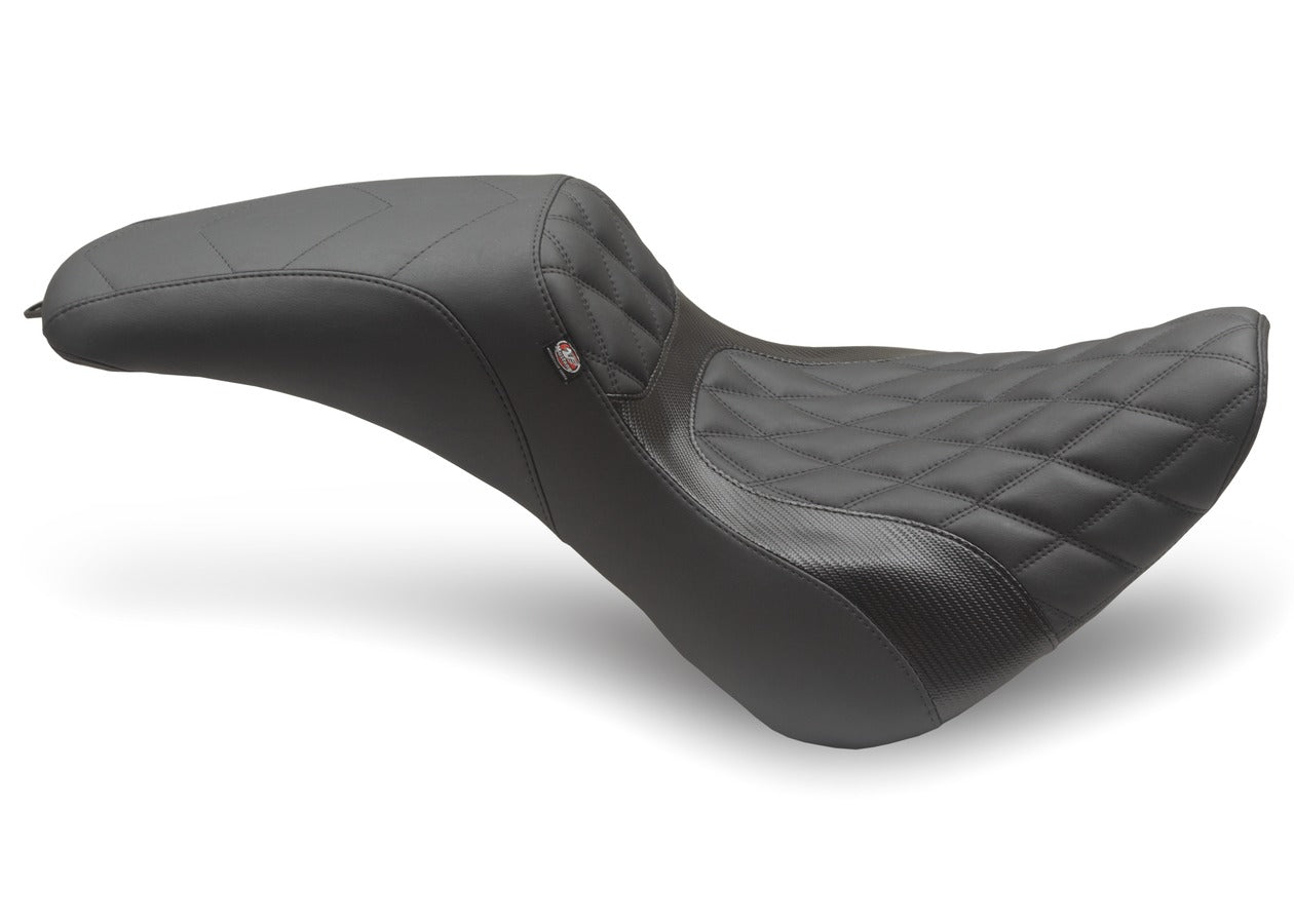 Fastback™ One-Piece, 2-Up Motorcycle Seat for Harley-Davidson Street Bob 2018-2024 & Softail Standard 2020-2024